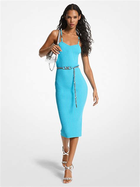 michael kors long stretch viscose dress|Stretch Viscose Blend Sheer Maxi Dress .